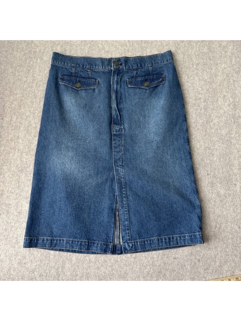 FRAME The Vent Front Skirt‎ Womens 16 Pearl District Denim Midi